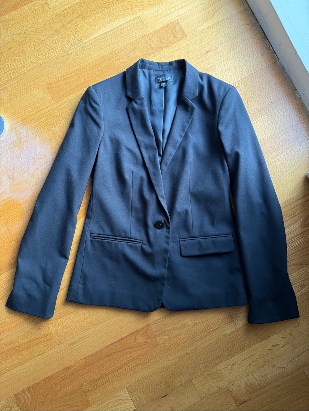 Topshop Black Single-Button Tailored Blazer